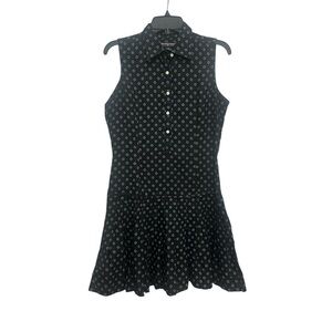 Polo Jeans Company Ralph Lauren Sleeveless Linen Drop Waist Polka Dot Dress 10